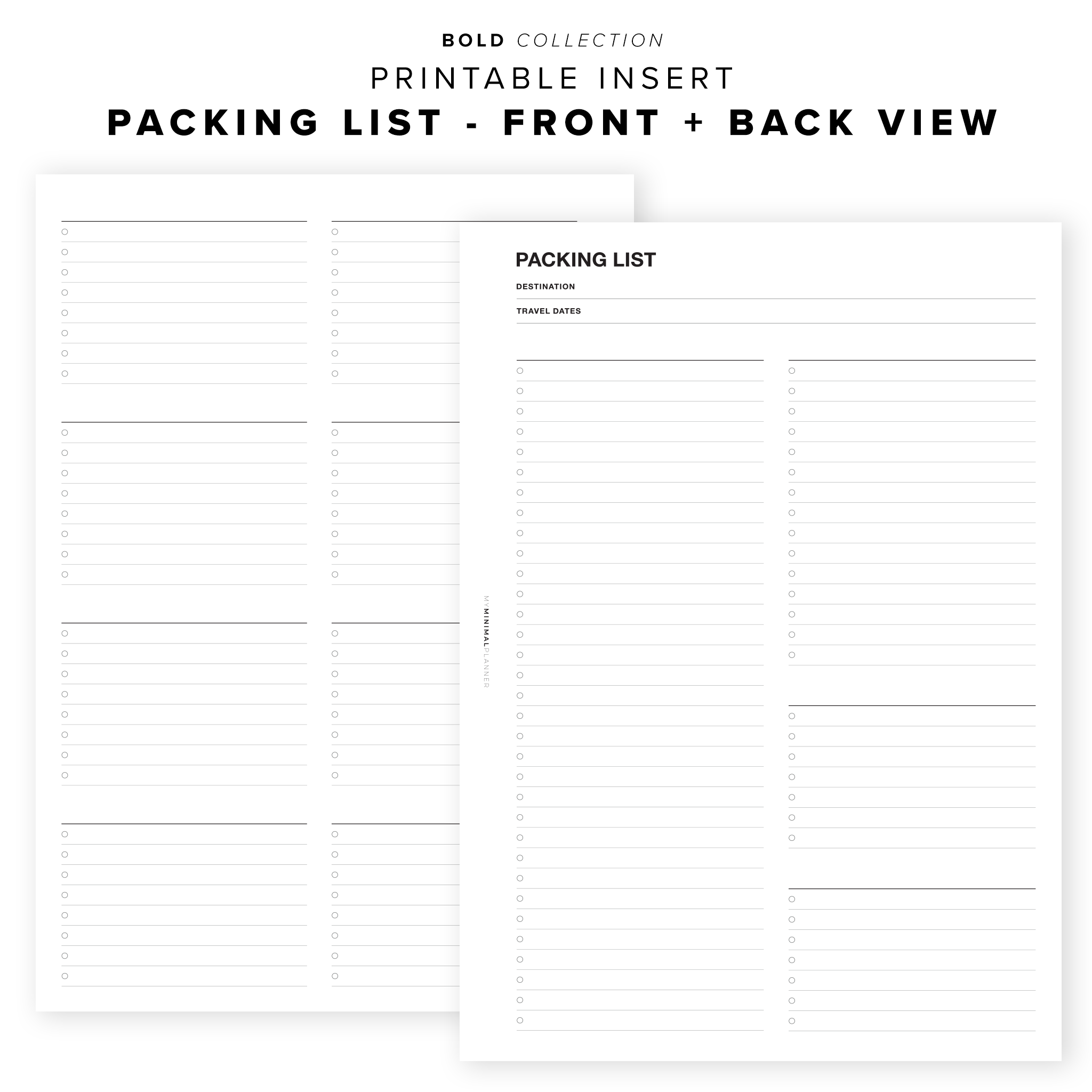 PR189 - The Spicy List - Printable Insert – My Minimal Planner