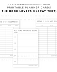 PPC11 - The Book Lovers 3 - Printable Planner Cards