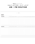 PR93 - AM/PM Routine Tracker - Printable Insert