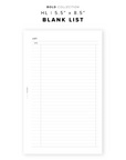 PR202 - Blank List - Printable Insert