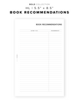 PR200 - Book Recommendations - Printable Insert