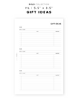 PR211 - Gift Ideas - Printable Insert