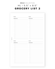 PR184 - Grocery List 2 - Printable Insert