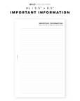 PR210 - Important Information - Printable Insert