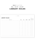 PR204 - Library Holds - Printable Insert