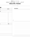 PR147 - Recipe Page - Printable Insert