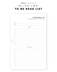 PR190 - To Be Read / TBR List - Printable Insert