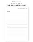 PR79 - The Declutter List - Printable Insert