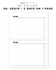 PR143 - V6: 2 Days on 1 Page / 2DO1P - Printable Insert
