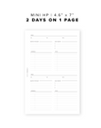 PR01 - V1: 2 Days on 1 Page / 2DO1P - Printable Insert