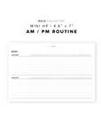 PR93 - AM/PM Routine Tracker - Printable Insert