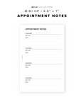 PR98 - Appointment Notes - Printable Insert