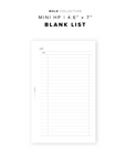 PR202 - Blank List - Printable Insert
