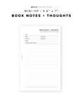 PR195 - Book Notes + Thoughts - Printable Insert