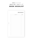 PR201 - Book Wishlist - Printable Insert