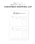 PR81 - Christmas Shopping List - Printable Insert