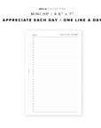 PR28 - Appreciate Each Day / One Line A Day - Printable Insert