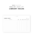 PR204 - Library Holds - Printable Insert