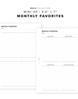 PR83 - Monthly Favorites - Printable Insert
