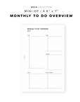 PR90 - Monthly To Do Overview - Printable Insert