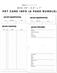 PR178 - Pet Care Information - Printable Insert