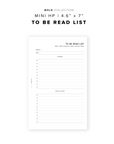 PR190 - To Be Read / TBR List - Printable Insert