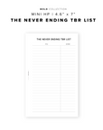 PR192 - The Never Ending TBR List - Printable Insert