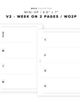 PR96 - V2 Week on 2 Pages / WO2P - Printable Insert