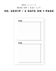 PR143 - V6: 2 Days on 1 Page / 2DO1P - Printable Insert