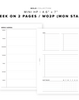 PR92 - Week on 2 Pages / WO2P - Printable Insert