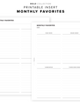 PR83 - Monthly Favorites - Printable Insert
