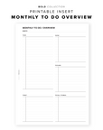 PR90 - Monthly To Do Overview - Printable Insert