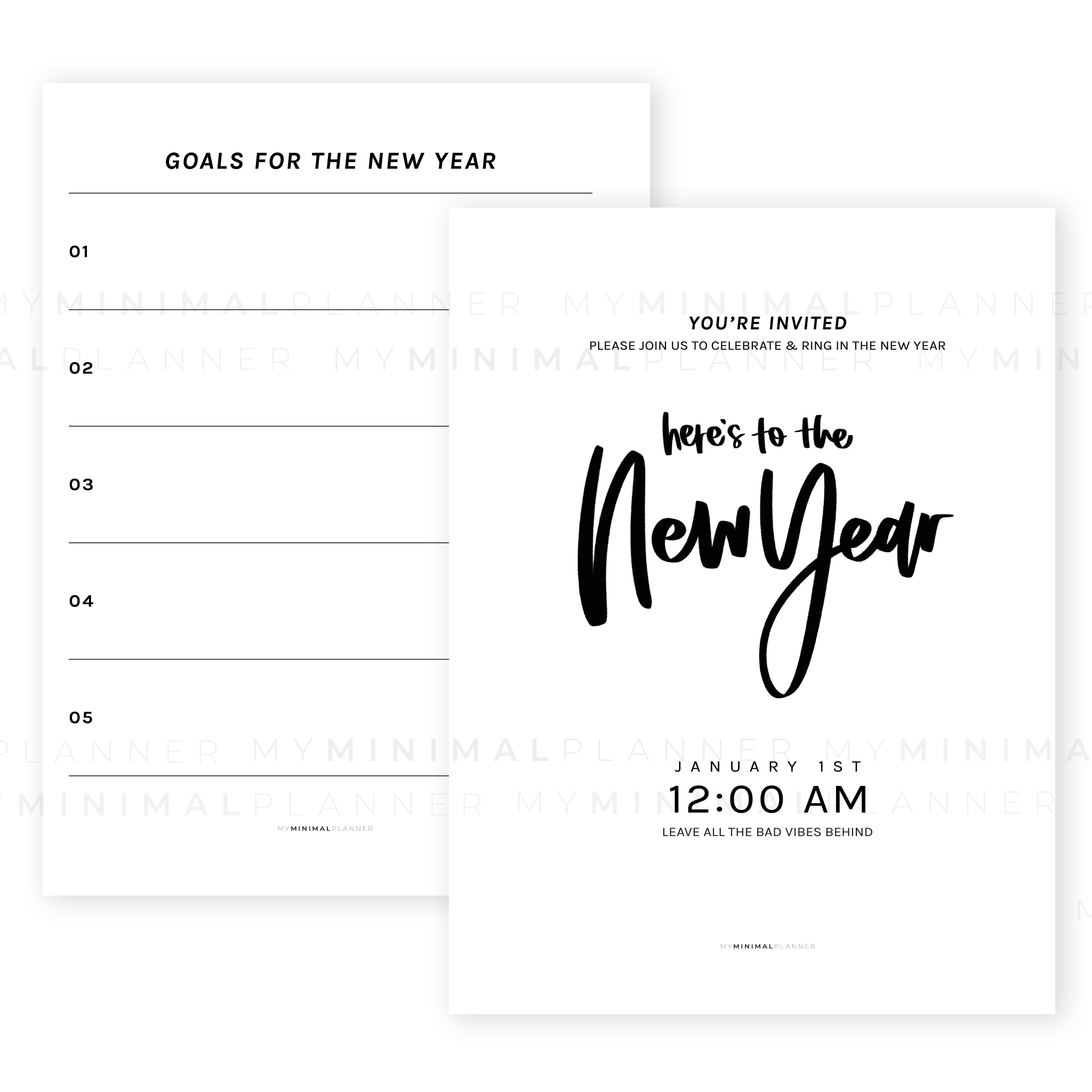 PRD162 - New Years Invitation - Printable Dashboard