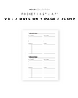 PR95 - V3: 2 Days on 1 Page / 2DO1P - Printable Insert