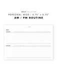 PR93 - AM/PM Routine Tracker - Printable Insert