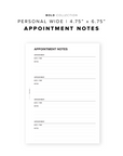 PR98 - Appointment Notes - Printable Insert