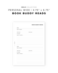 PR191 - Book Buddy Reads - Printable Insert