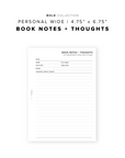 PR195 - Book Notes + Thoughts - Printable Insert
