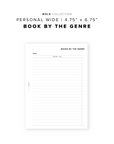 PR208 - Books by the Genre - Printable Insert