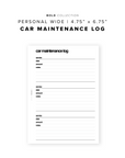 PR150 - Car Maintenance Log - Printable Insert