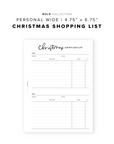PR81 - Christmas Shopping List - Printable Insert