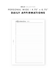 PR116 - Daily Affirmations - Printable Insert