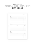 PR211 - Gift Ideas - Printable Insert