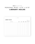 PR204 - Library Holds - Printable Insert