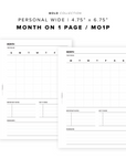 PR91 - Month on 1 Page / MO1P - Printable Insert
