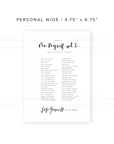 PRD73 - Me, Myself, and I Dashboard - Printable Dashboard