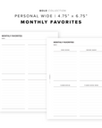 PR83 - Monthly Favorites - Printable Insert