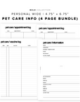 PR178 - Pet Care Information - Printable Insert