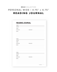 PR108 - Reading Journal - Printable Insert