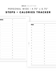PR142 - Steps + Calories Tracker - Printable Insert